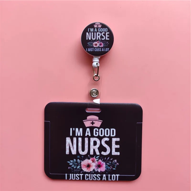 Doctor Nurse Retractable Buckle Clip Card Holder Horizontal Business Badge Reel Clip Cardholder Hospital Worker Hang Credencial